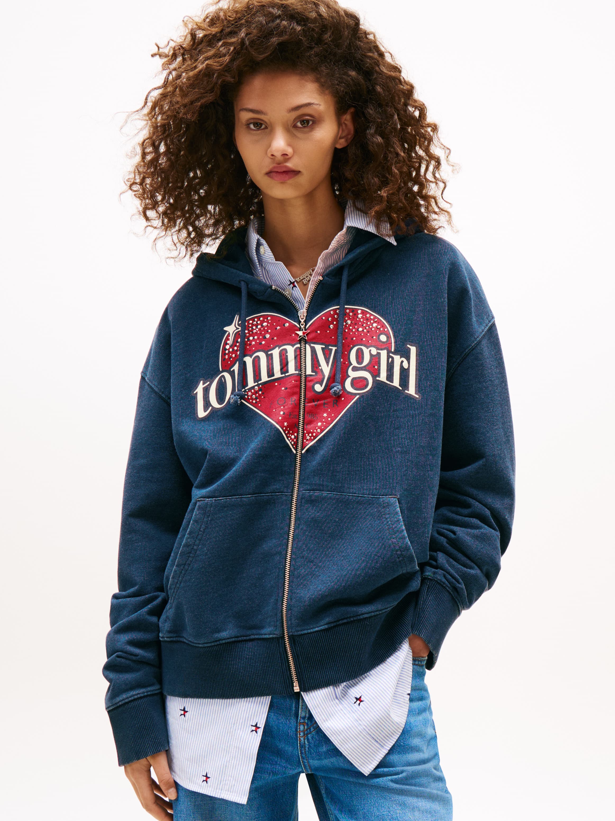 Printed Zip Hoodie