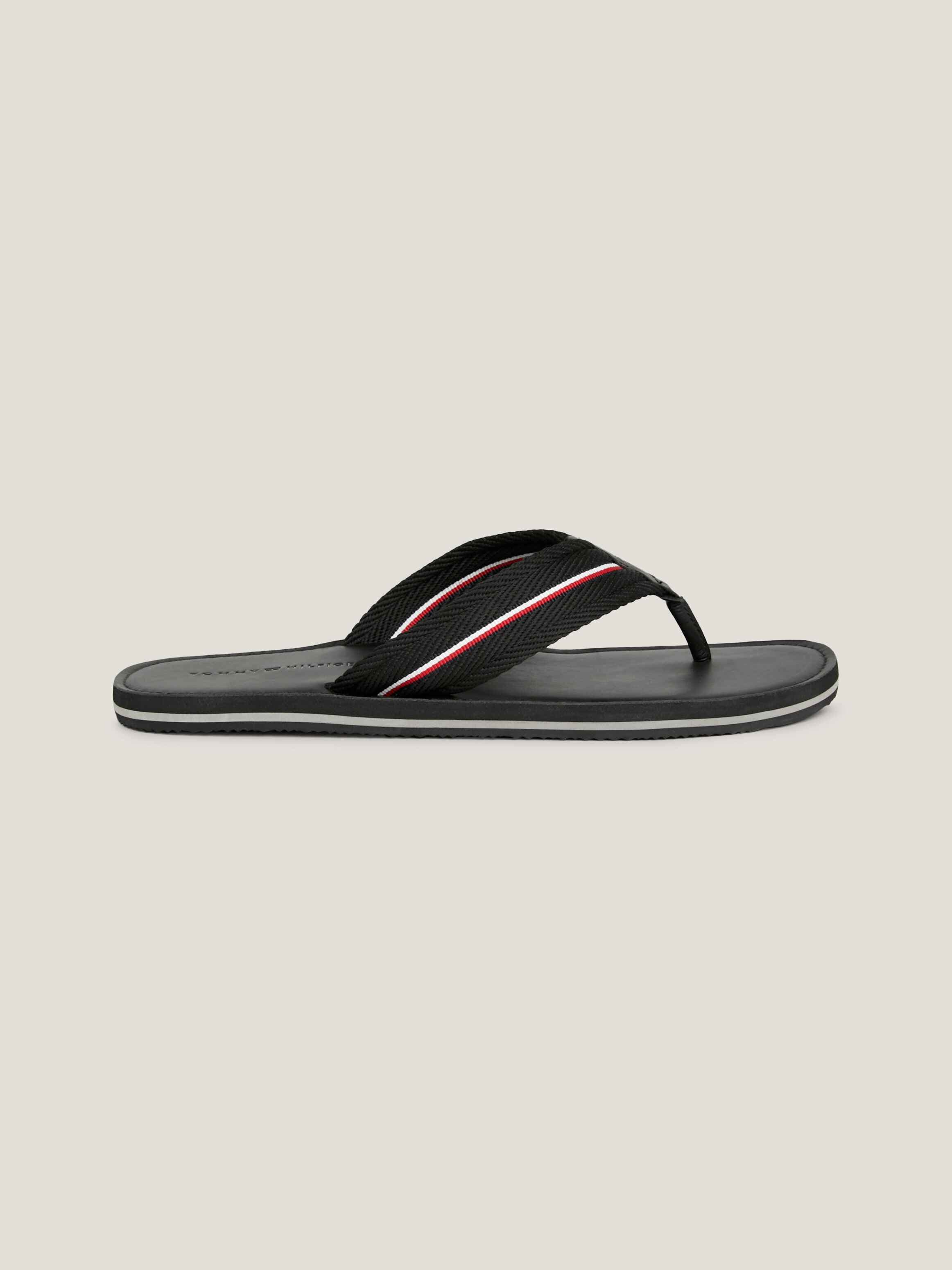 Stripe Webbing Strap Flip-Flops