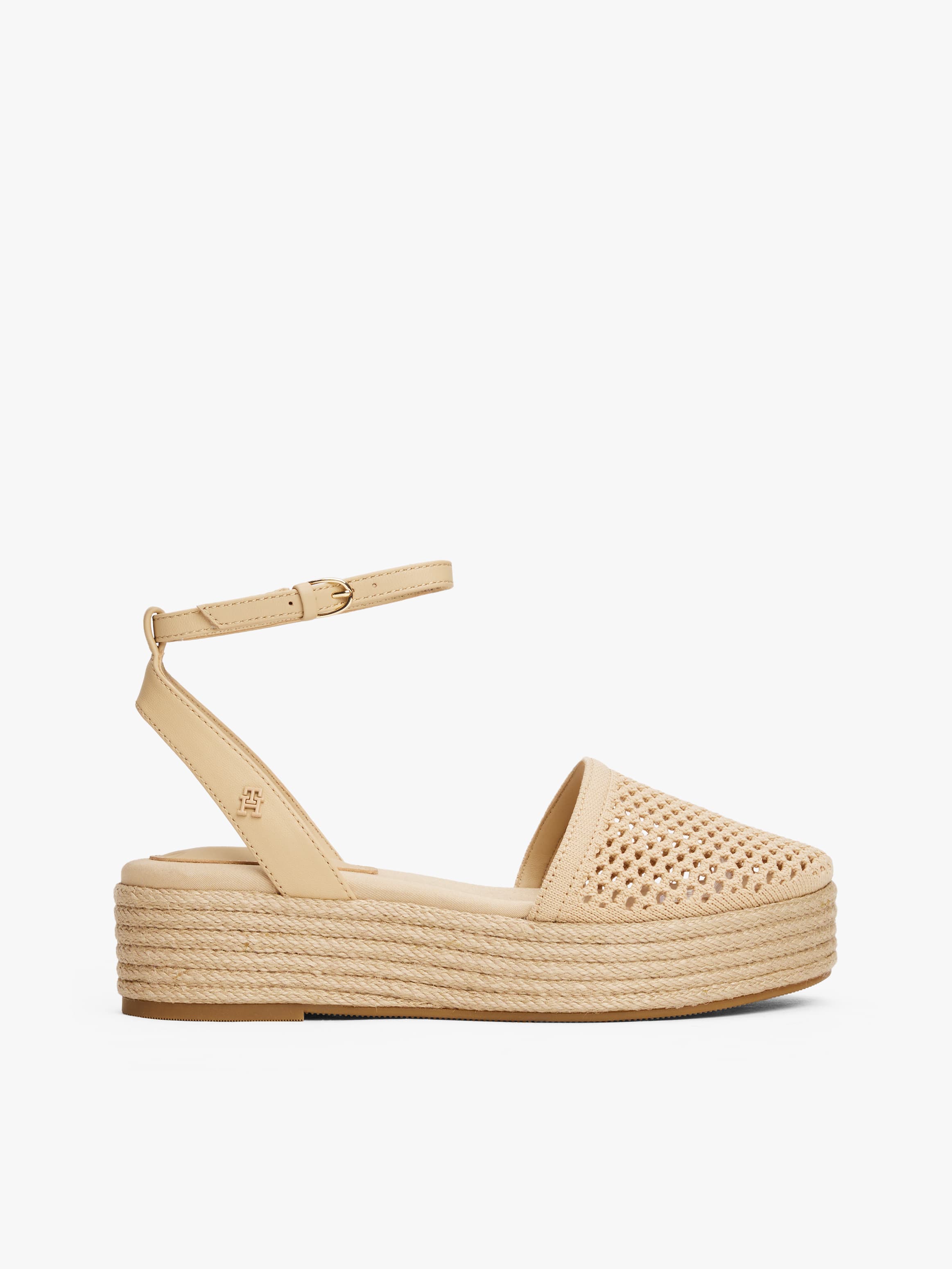 Knit Mesh Platform Espadrilles