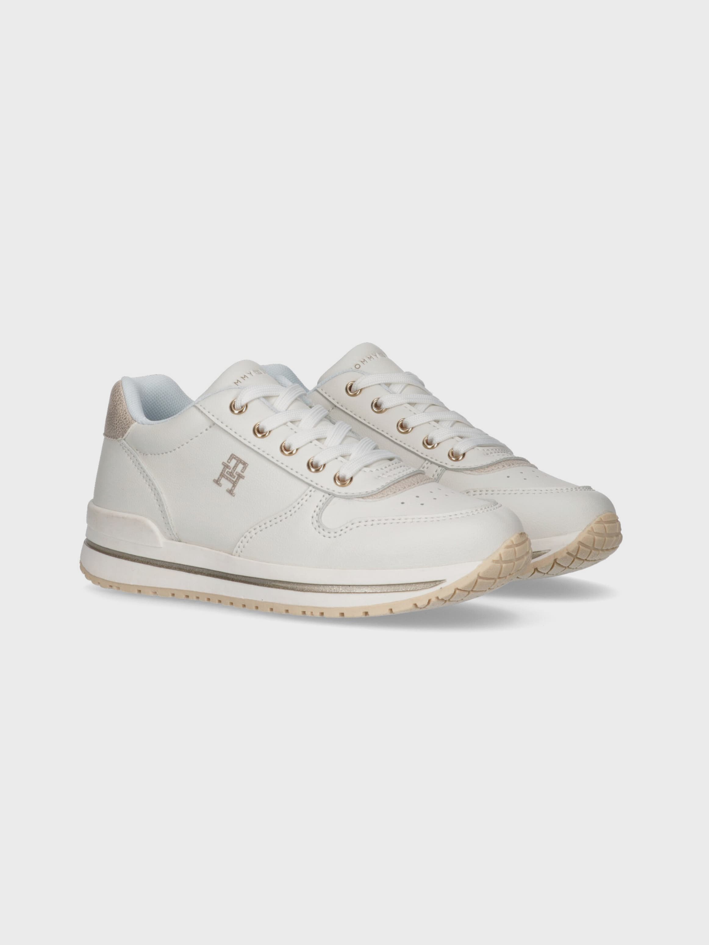 Monogram Detail Lace Up Sneakers