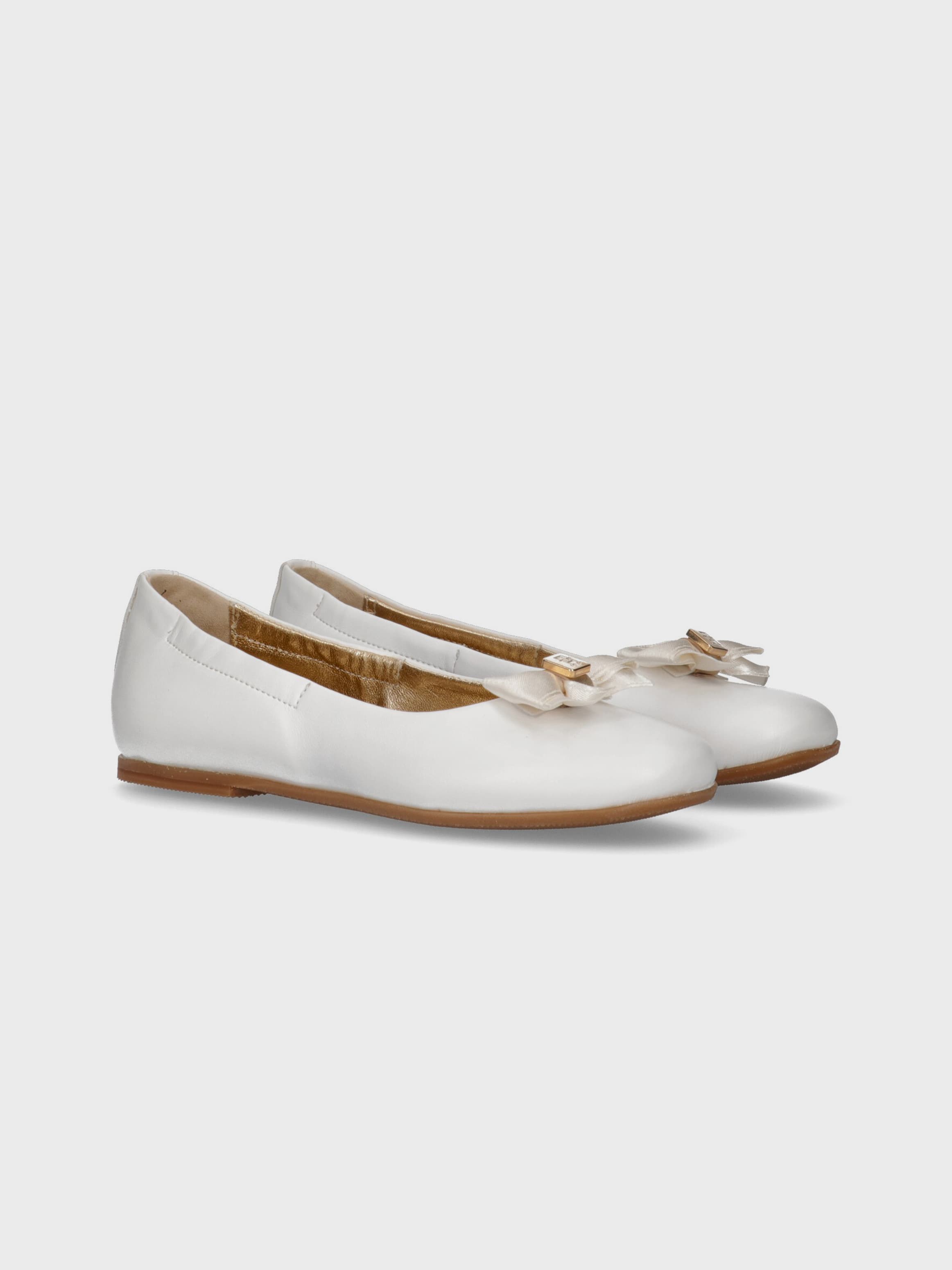 Monogram Charm Bow Detail Ballerinas