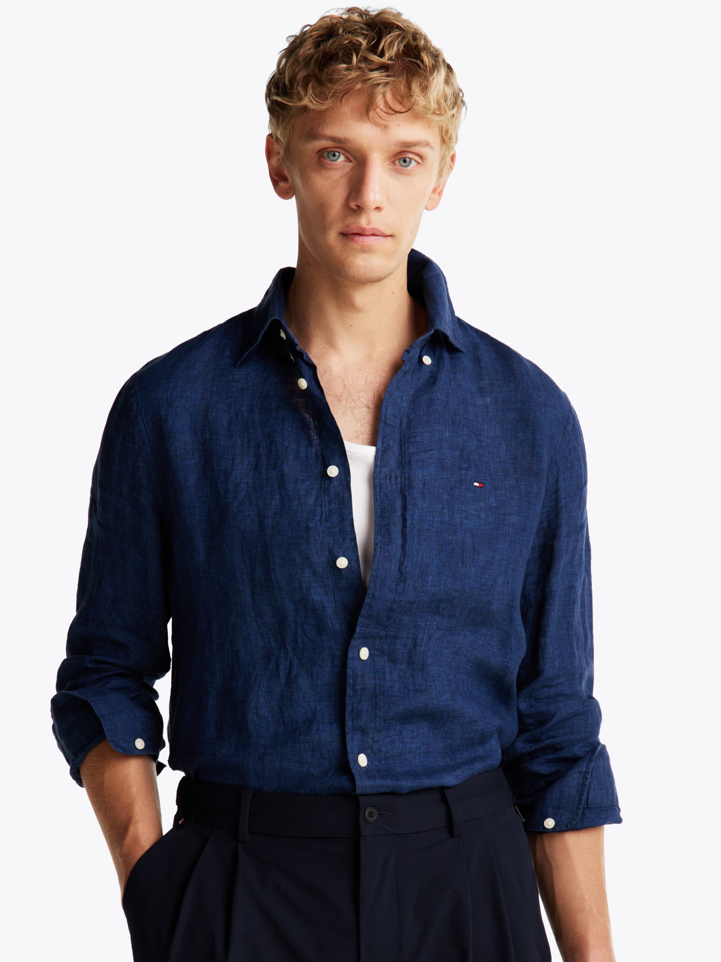 Pigment Dyed Linen Regular Fit Shirt