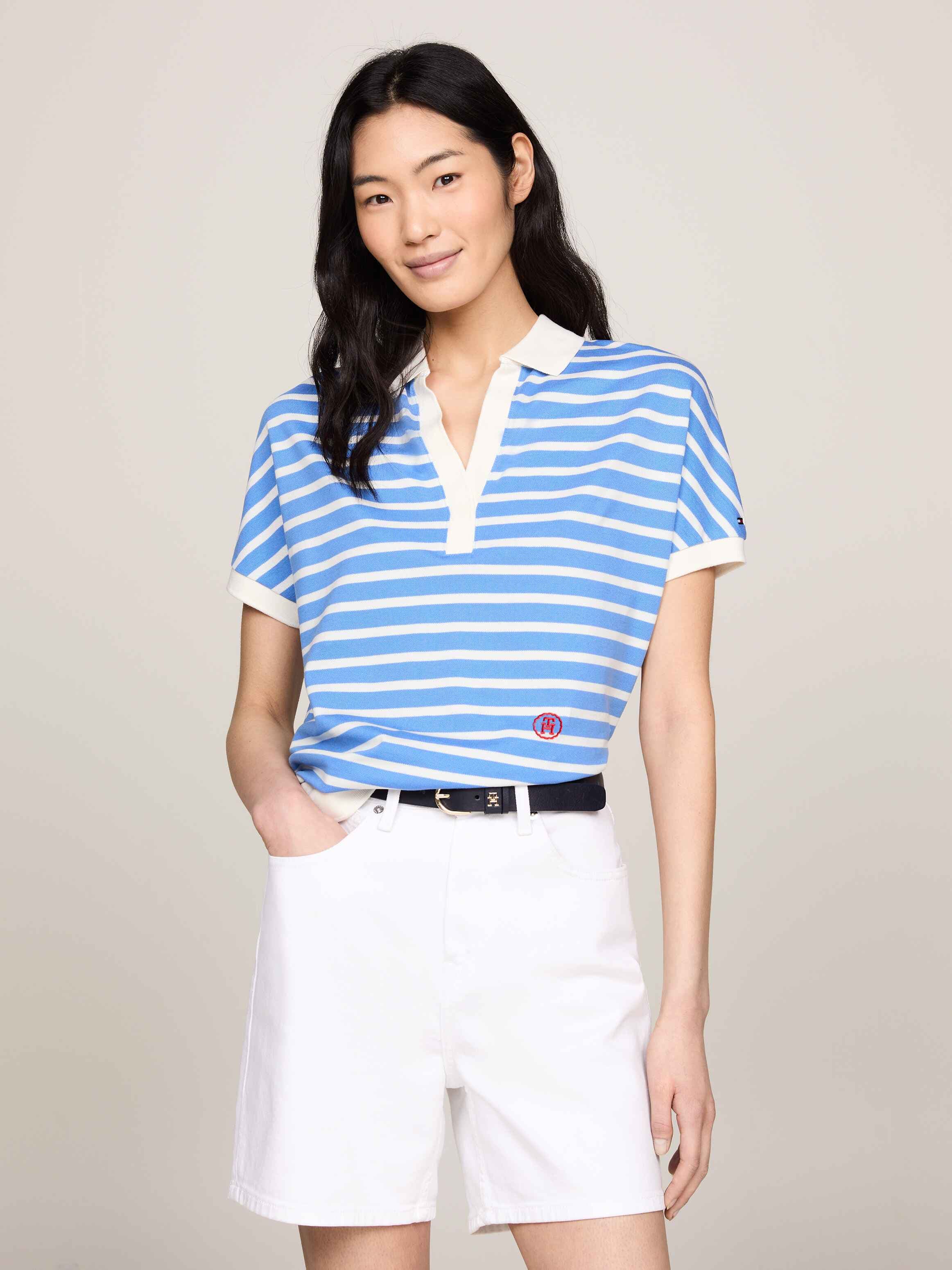 Striped Short Sleeves Polo T-Shirt