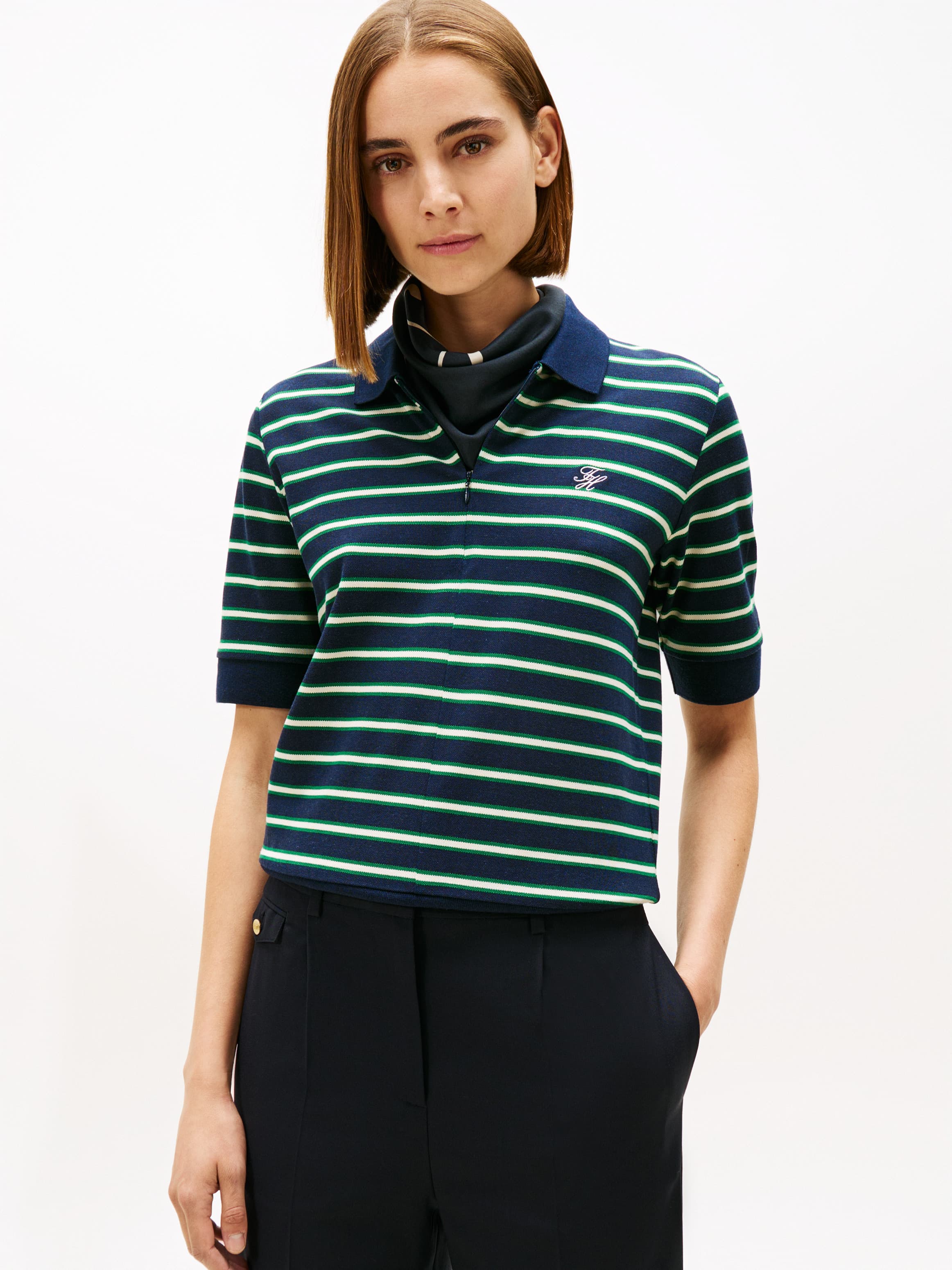 Regular Fit Pique Zip Polo T-Shirt