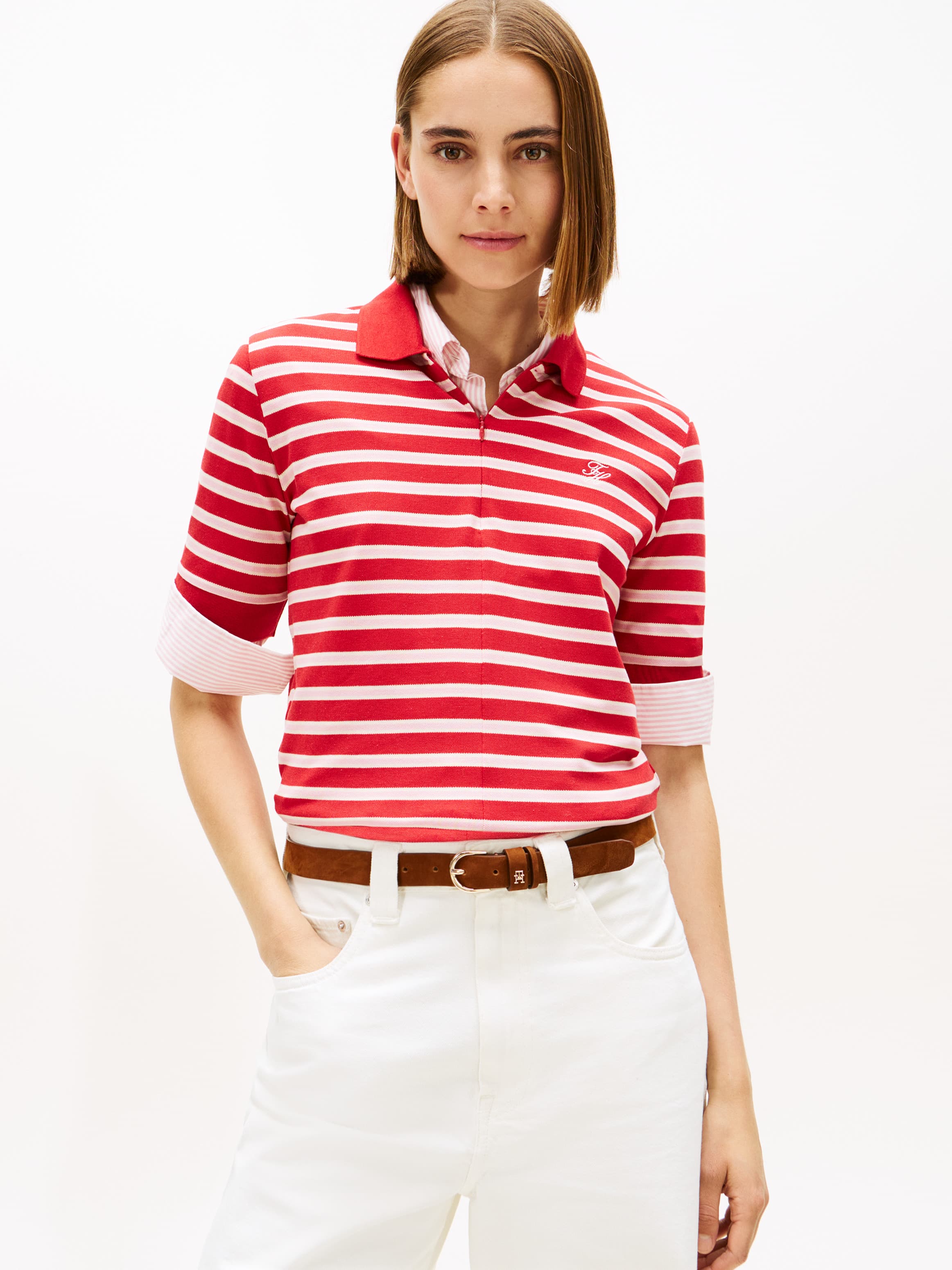 Regular Fit Pique Zip Polo T-Shirt