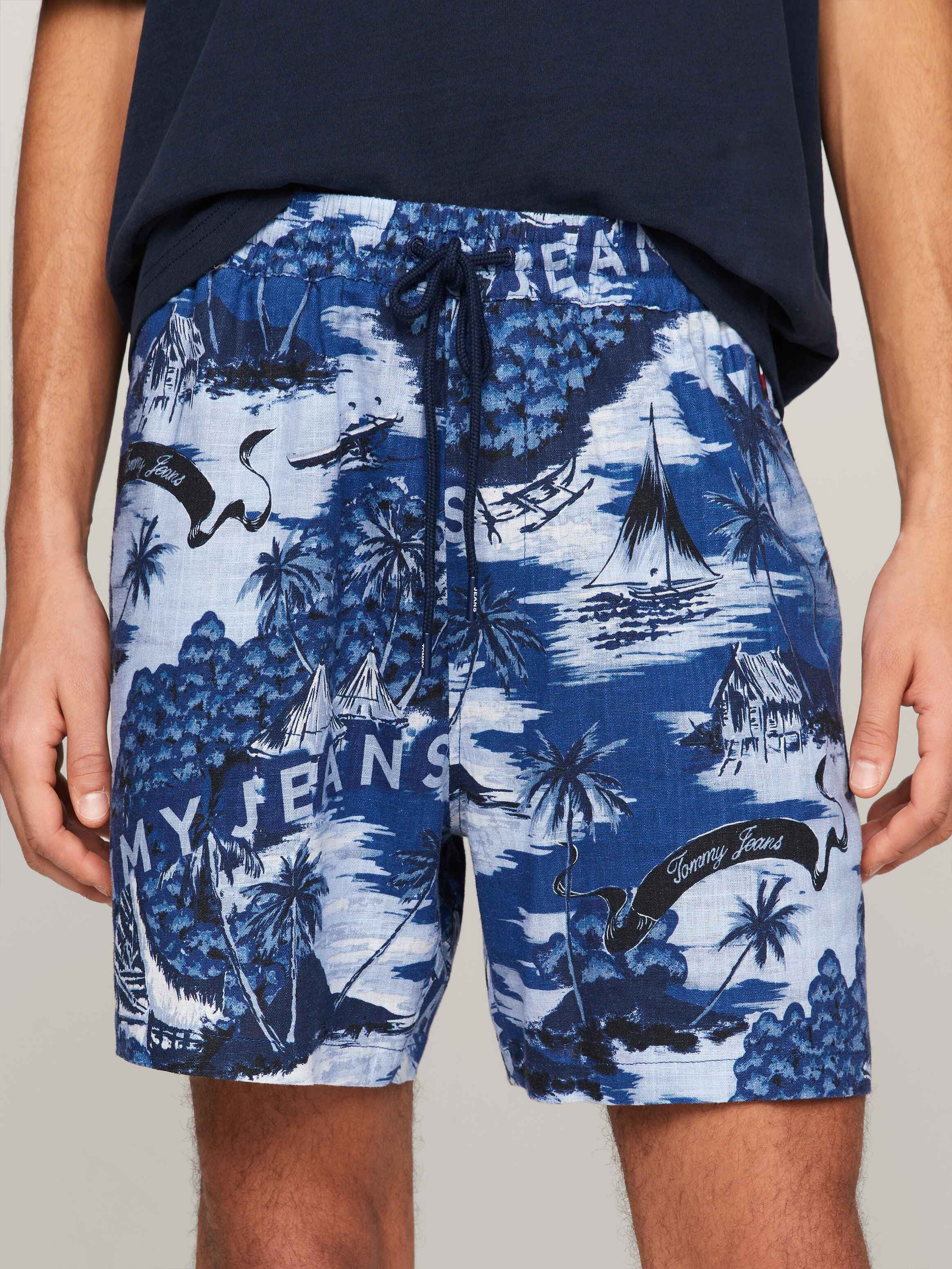 Hawaiian Print Beach Shorts