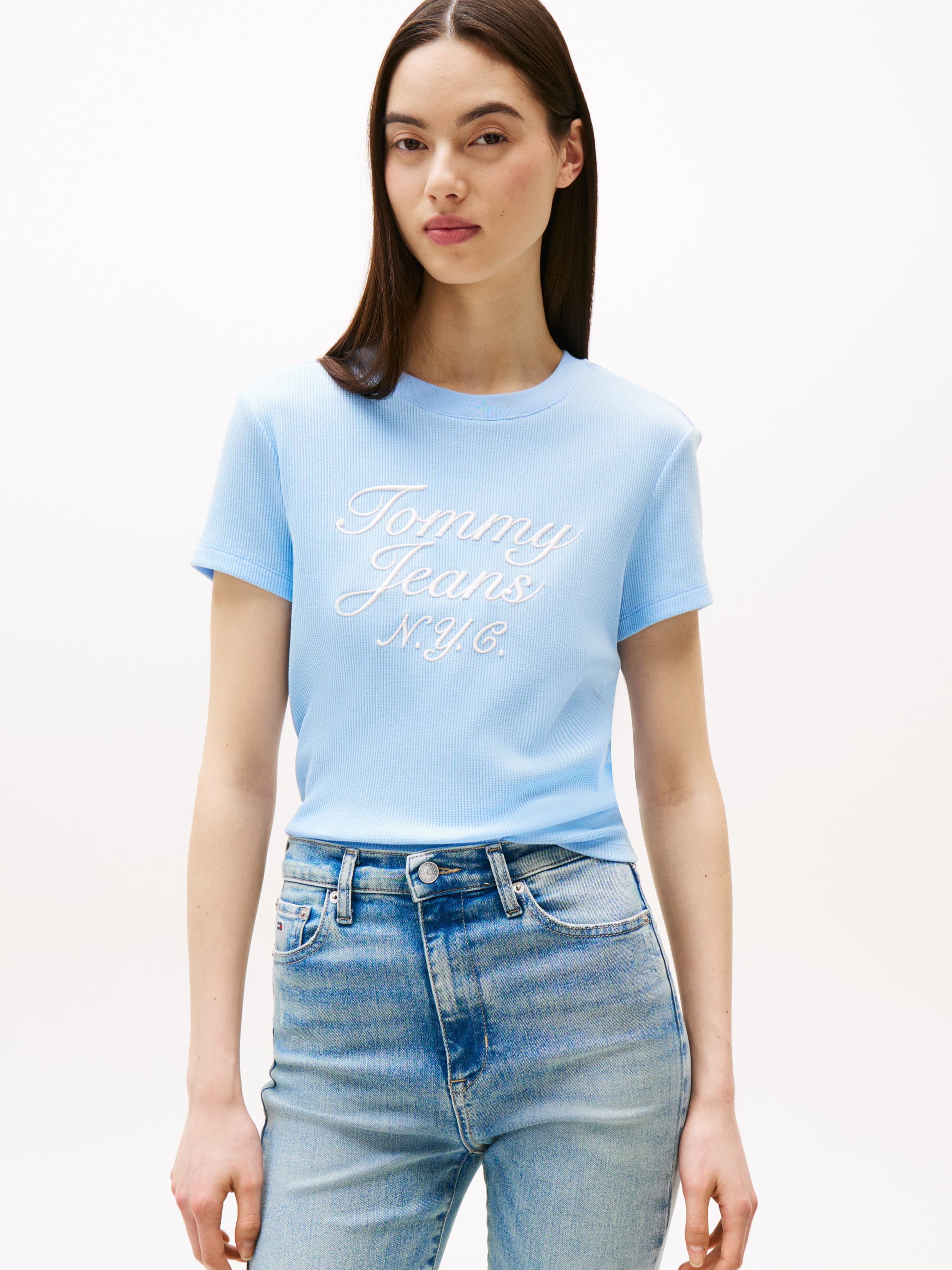 Varsity Waffle Knit Slim T-Shirt