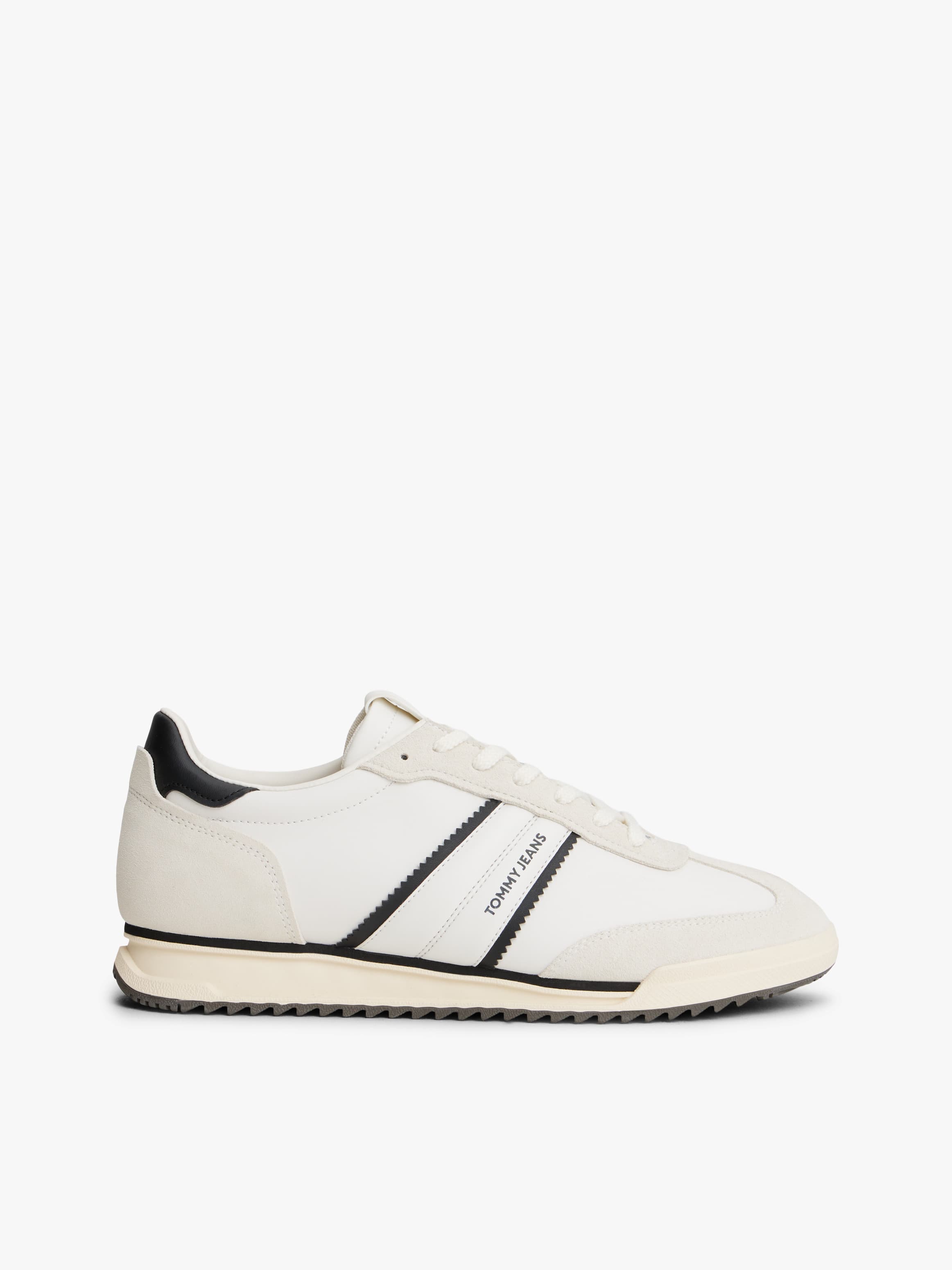 Retro Serrated Trainers with Leather