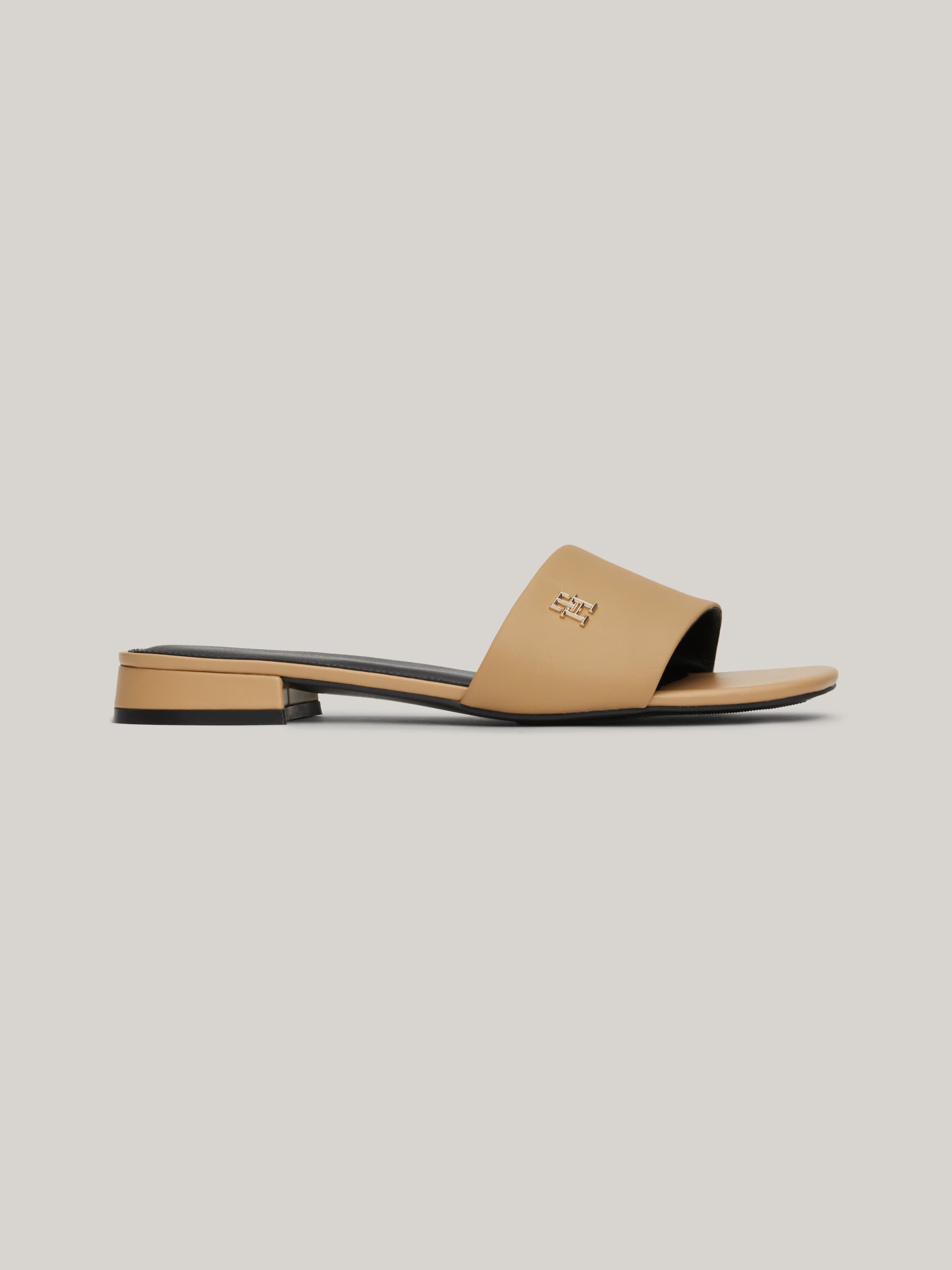 TH Monogram Plaque Leather Mules