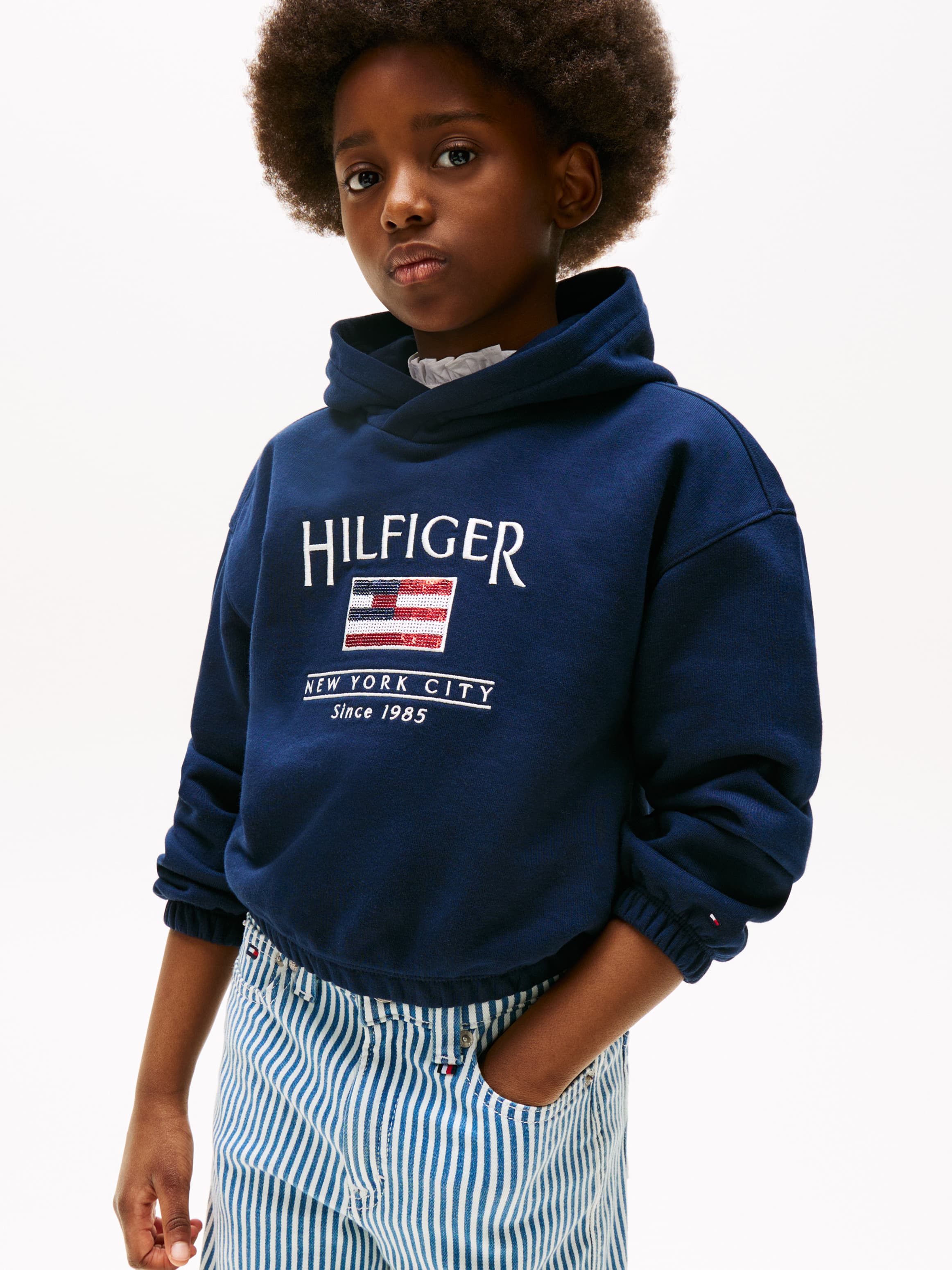 Hilfiger Sequin Flag Relaxed Hoody