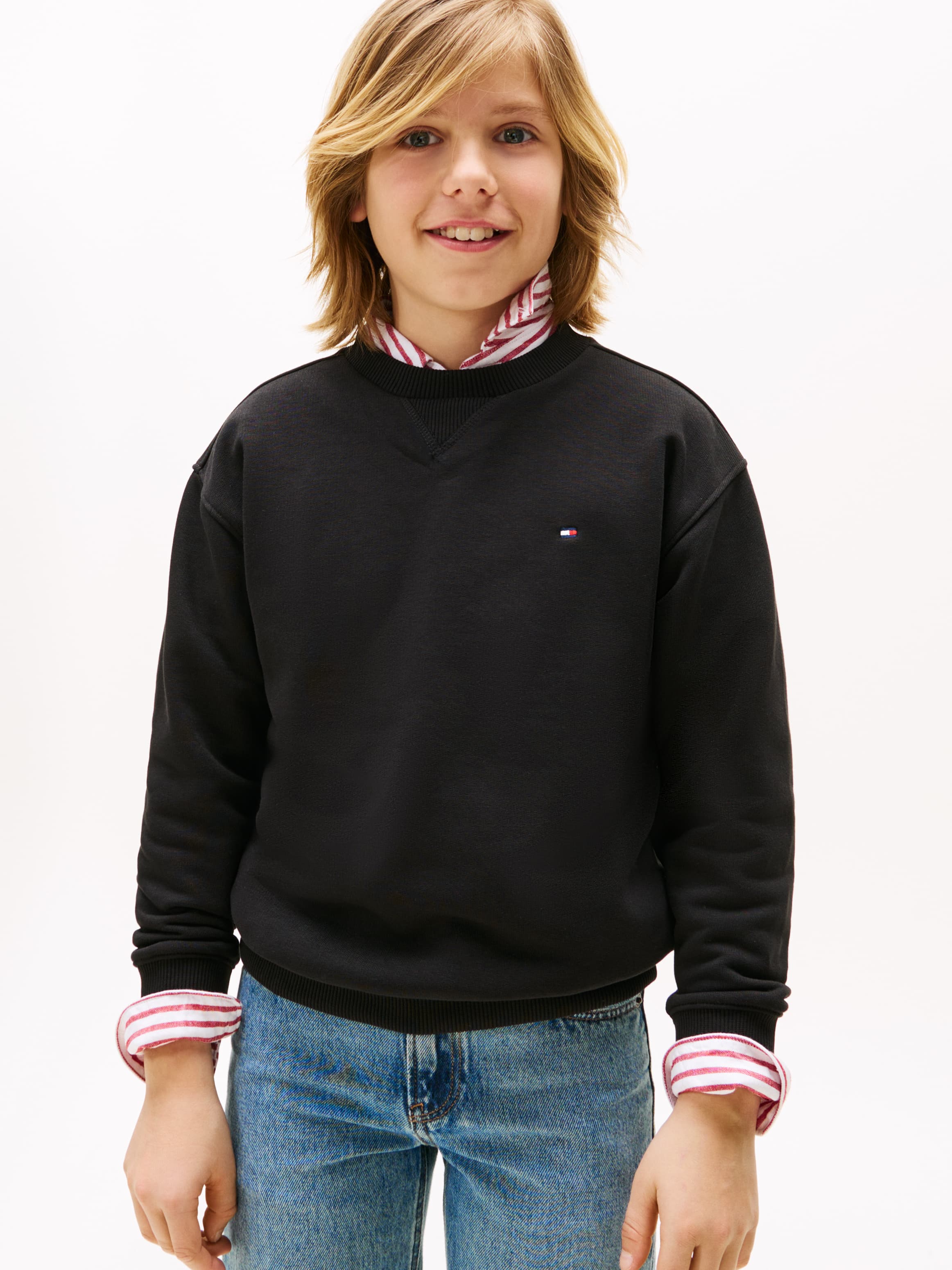 Flag Embroidery Crew Neck Sweatshirt