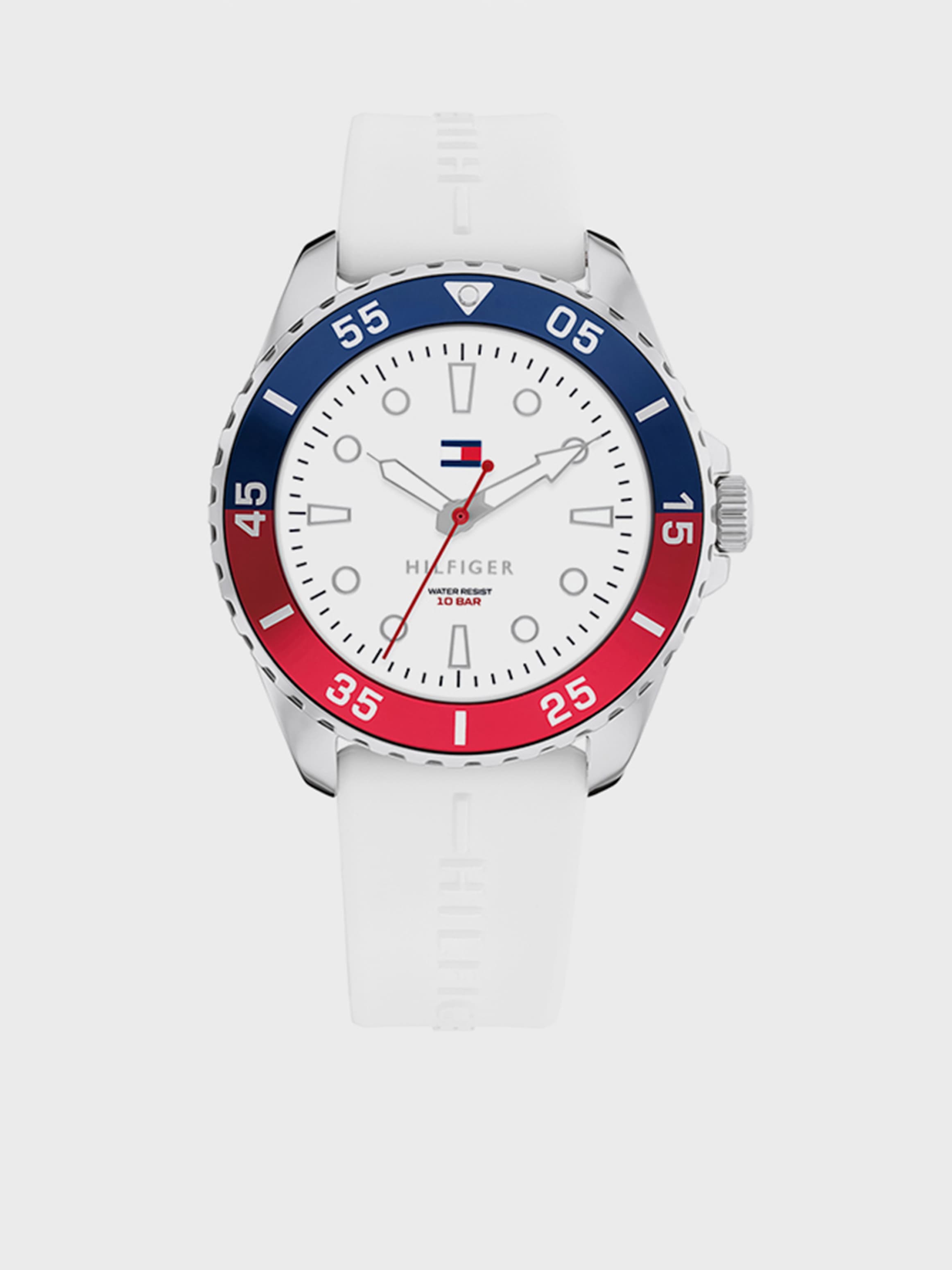 White Dial Silicon Strap Analog Watch